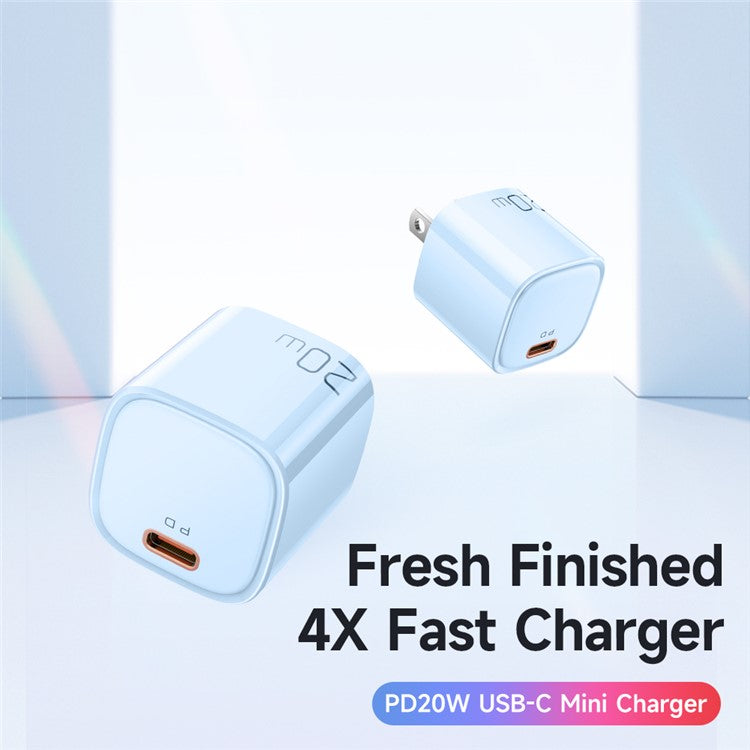 MCDODO Nano Series PD 20W Phone Fast Charging Adapter Singe Type-C Port Wall Charger - Blue / US Plug