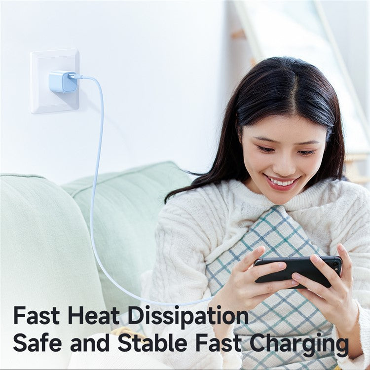 MCDODO Nano Series PD 20W Phone Fast Charging Adapter Singe Type-C Port Wall Charger - Blue / US Plug