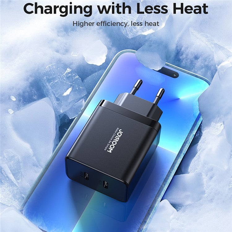 JOYROOM TCF09 PD 40W Fast Charger Portable Power Adapter Type-C Dual Port Charging Block, EU Plug