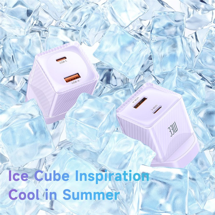 MCDODO CH-414 UK Plug 33W GaN USB+Type-C Wall Charger Fireproof PC Phone Charging Adapter - Purple