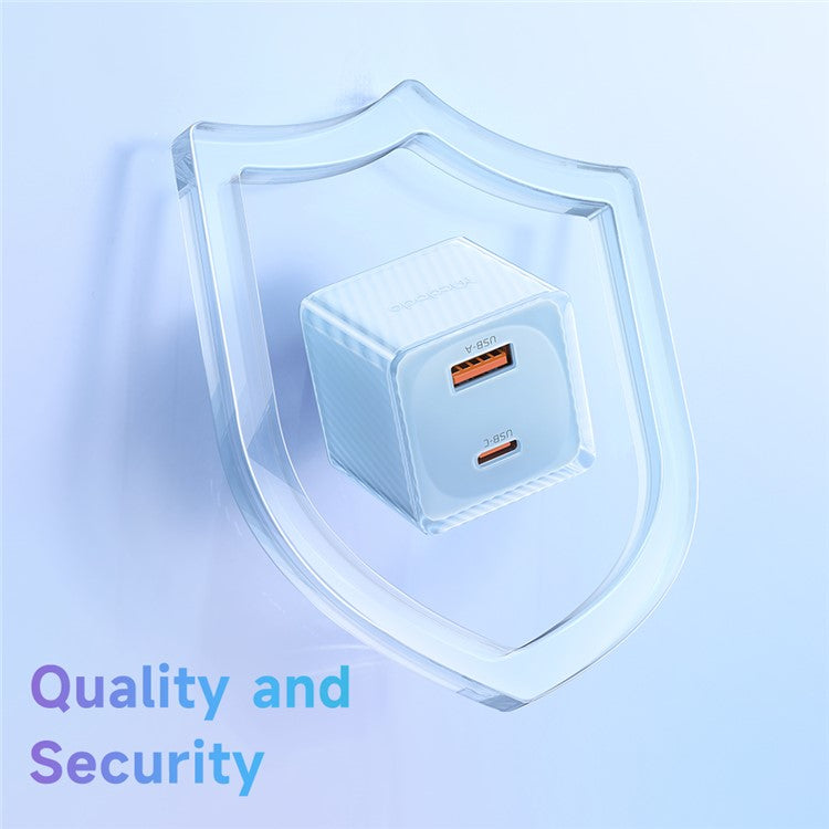 MCDODO CH-413 US Plug 33W GaN USB+Type-C Fireproof PC Wall Charger Phone Charging Adapter - Blue