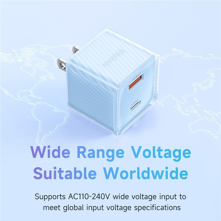 MCDODO CH-413 US Plug 33W GaN USB+Type-C Fireproof PC Wall Charger Phone Charging Adapter - Blue