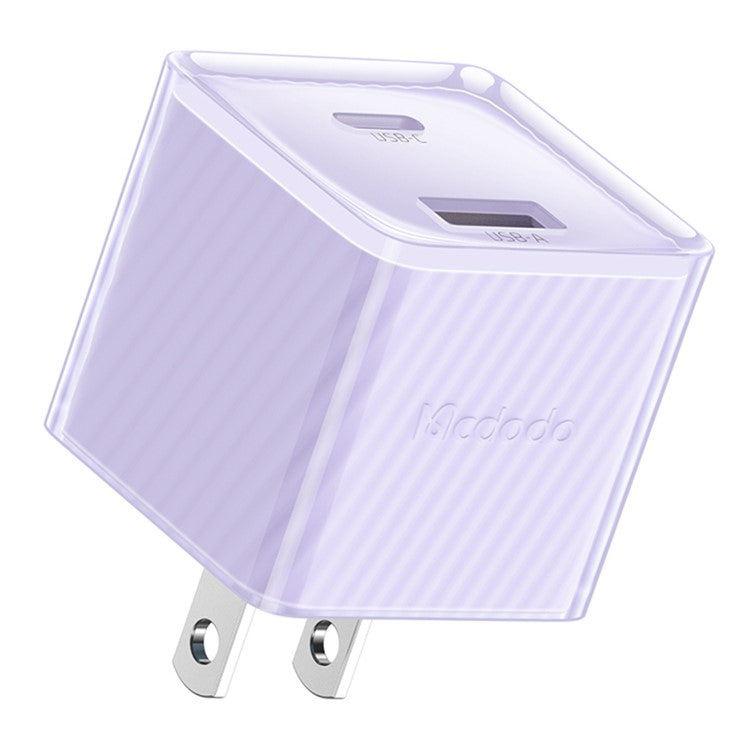 MCDODO CH-413 US Plug 33W GaN USB+Type-C Fireproof PC Wall Charger Phone Charging Adapter - Purple