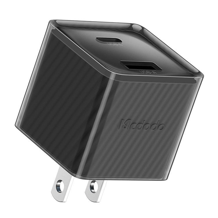 MCDODO CH-413 Dichromatic Series Charging Block 33W USB-A + Type-C Dual Port PD GaN Charger - Black