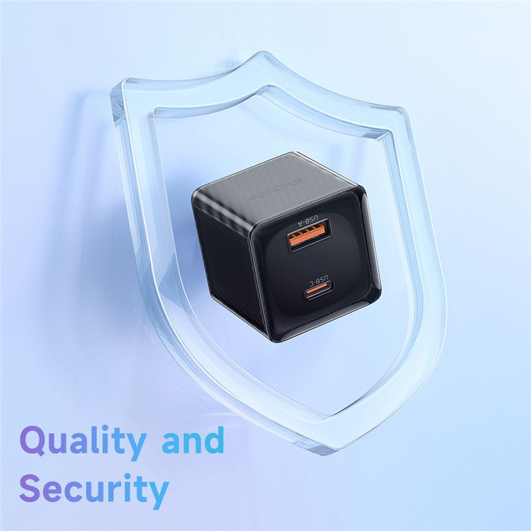 MCDODO CH-413 Dichromatic Series Charging Block 33W USB-A + Type-C Dual Port PD GaN Charger - Black