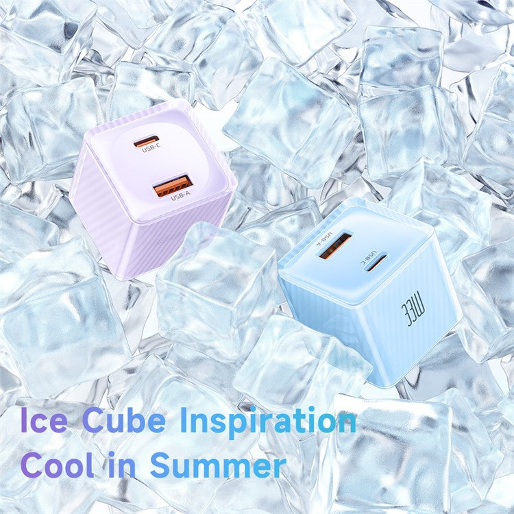 MCDODO CH-413 Dichromatic Series Charging Block 33W USB-A + Type-C Dual Port PD GaN Charger - Purple