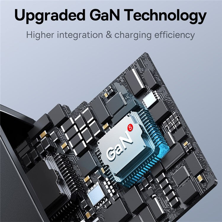 BASEUS GaN5 Pro Fast Charger 2 Type-C+USB-A 65W UK Plug Charging Adapter, with Type-C to Type-C Cable 100W (20V / 5A) 1m - Black