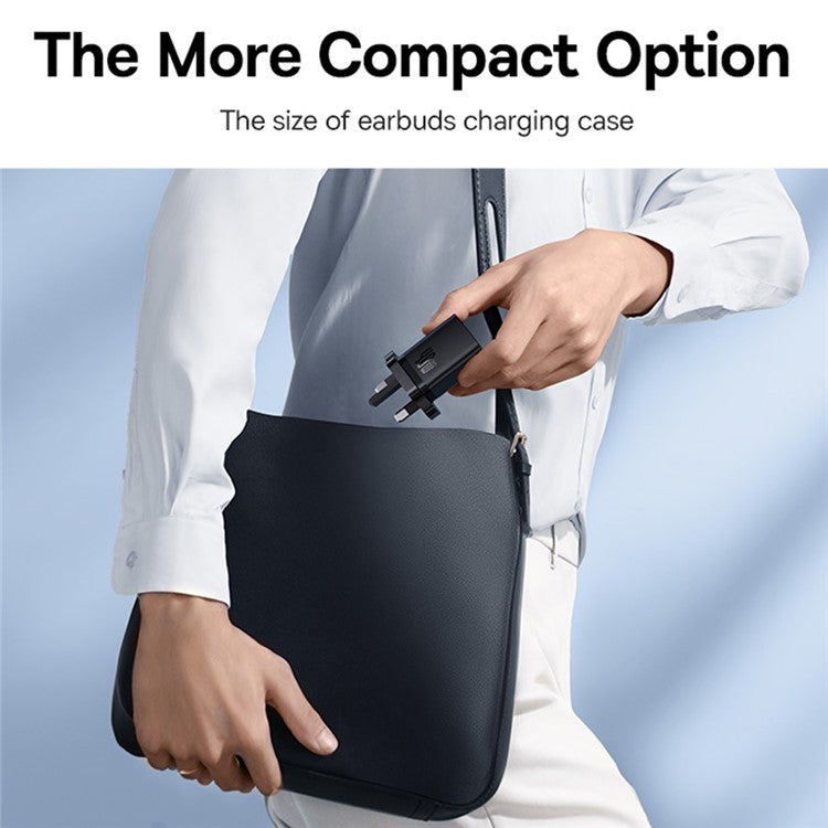 BASEUS GaN5 Pro Fast Charger Type-C + Type-C Dual Output 40W UK Plug Charging Adapter - Black