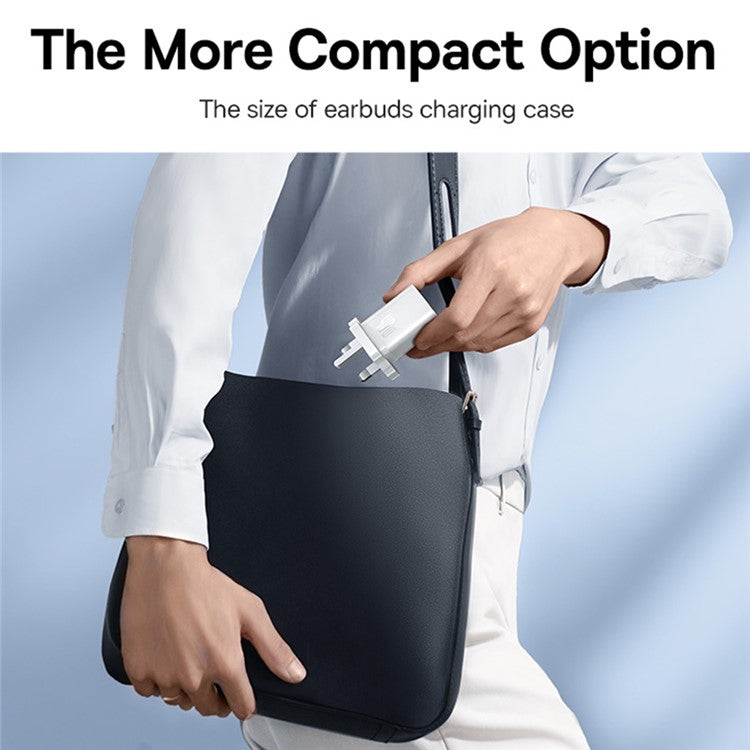 BASEUS GaN5 Pro Fast Charger Type-C + Type-C Dual Output 40W UK Plug Charging Adapter - White