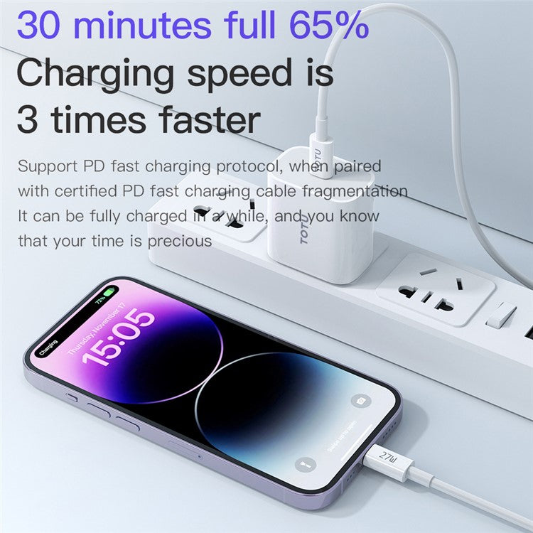 TOTU HC-1 20W Fast Charging Power Adapter Type-C Portable Wall Charger - UK Plug