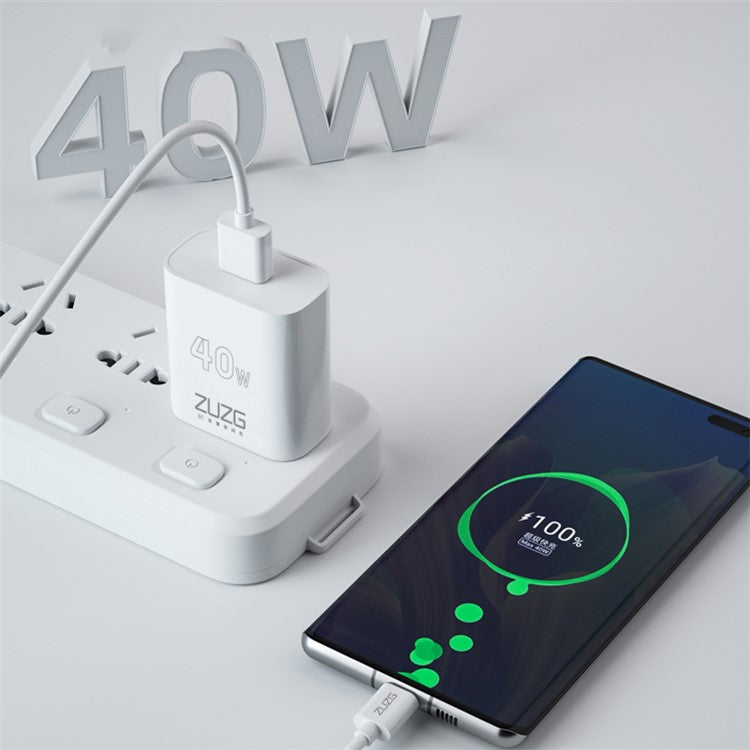 ZUZG Fast Charging Wall Charger Portable Travel Power Charger Adapter Set with 1m Type-C Cable (3C)