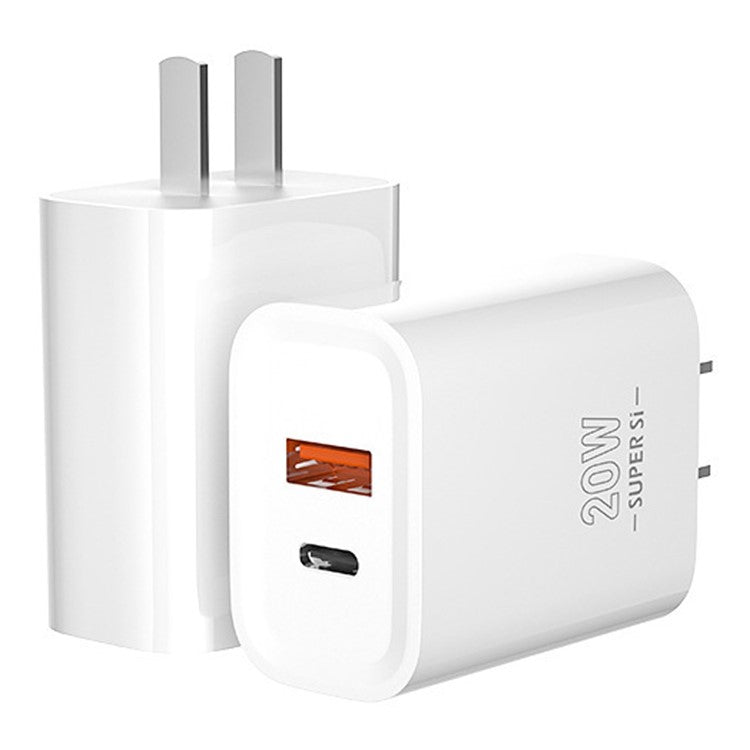 ZUZG PD 20W+QC3.0 Dual-Port Power Adapter Portable Fast Charging Wall Charger, CN Plug