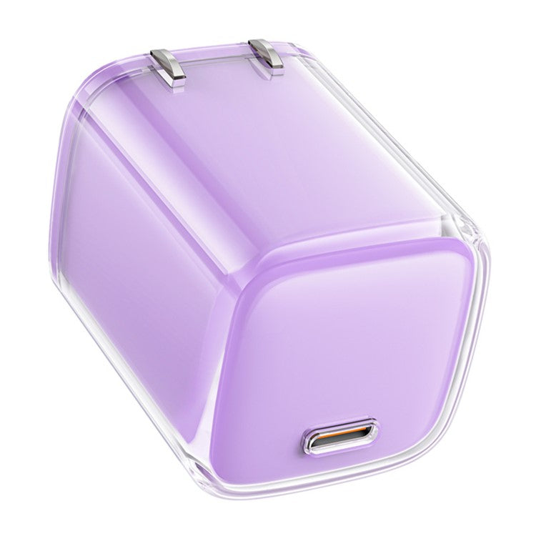ACEFAST A5 Crystal Series PD 30W GaN Wall Charger Type-C Phone Fast Charge Adapter - Purple / CN Plug