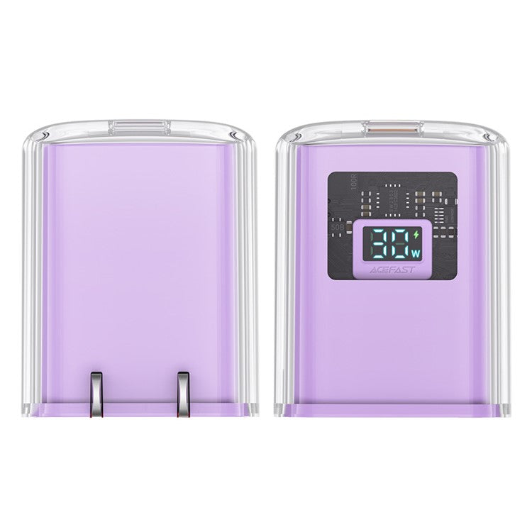 ACEFAST A5 Crystal Series PD 30W GaN Wall Charger Type-C Phone Fast Charge Adapter - Purple / CN Plug