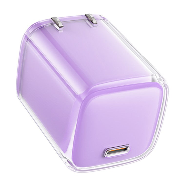 ACEFAST A5 Crystal Series PD 30W GaN Wall Charger Type-C Phone Fast Charge Adapter - Purple / US Plug