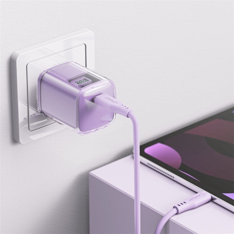 ACEFAST A5 Crystal Series PD 30W GaN Wall Charger Type-C Phone Fast Charge Adapter - Purple / US Plug