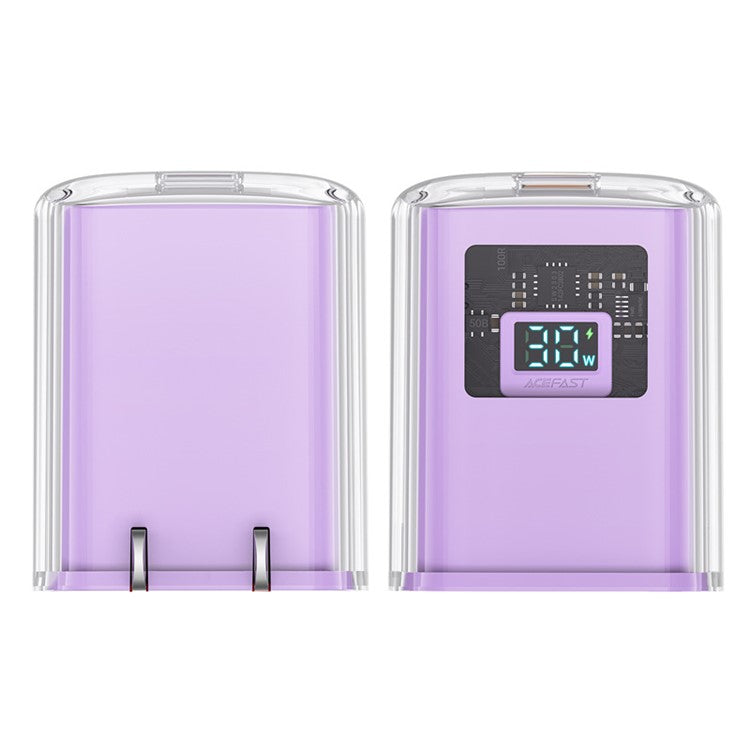 ACEFAST A5 Crystal Series PD 30W GaN Wall Charger Type-C Phone Fast Charge Adapter - Purple / US Plug