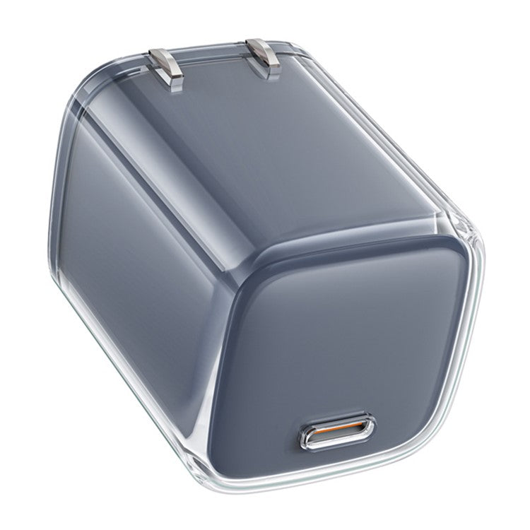 ACEFAST A5 Crystal Series PD 30W GaN Wall Charger Type-C Phone Fast Charge Adapter - Grey / US Plug