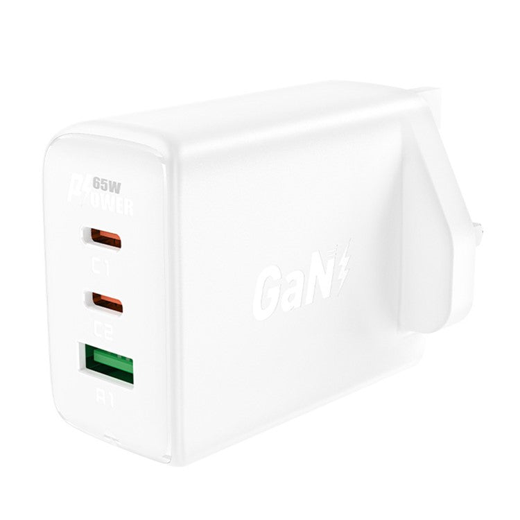 ACEFAST A44 PD 65W Wall Charger 2 Type-C + 1 USB-A GaN Phone Charging Adapter, UK Plug - White