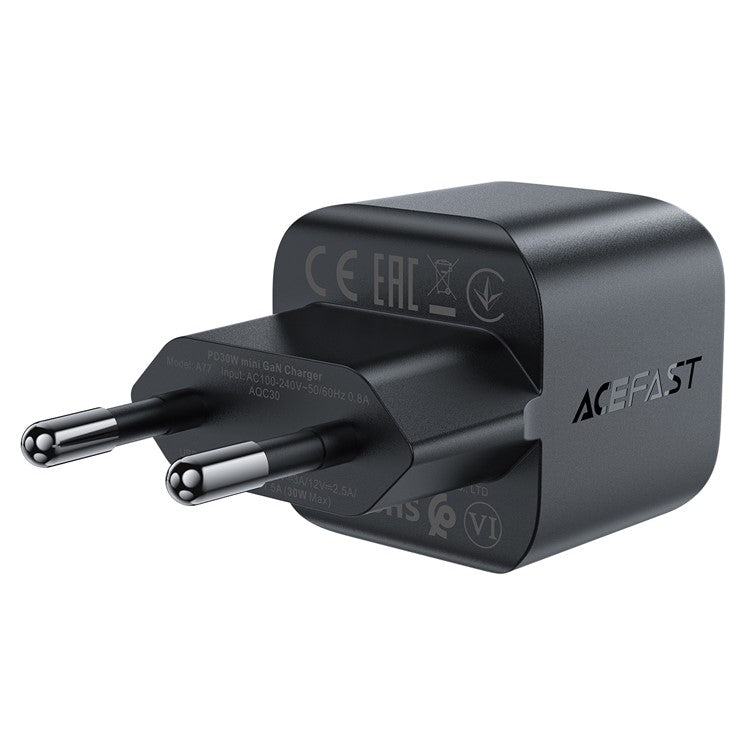ACEFAST A77 Mini PD 30W GaN Wall Charger Type-C Port Phone Fast Charging Adapter, EU Plug