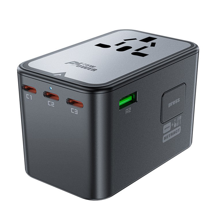 ACEFAST Z1 PD 75W Fast Charger 3 Type-C + 2 USB-A GaN Travel Power Socket with EU / UK / US / AU Plug