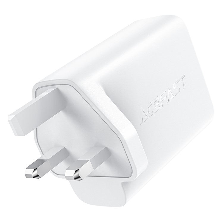 ACEFAST A32 PD 50W Fast Charging Block Dual Type-C Port GaN Wall Charger, UK Plug - White