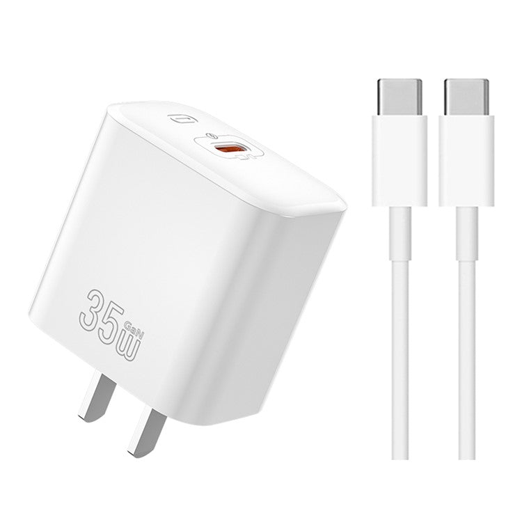 ZUZG-UC13C 35W GaN USB-C Adapter Set Fast Charger with Type-C to Type-C Cable for Laptop Phone