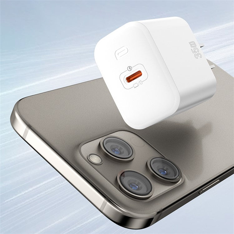 ZUZG-UC13P 35W GaN USB-C Adapter Set Fast Charger with Type-C to iP Cable for iPhone Android