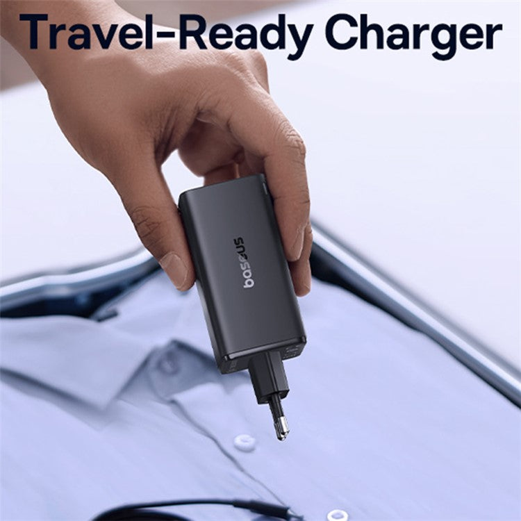 BASEUS GaN6 Pro Fast Charger 2 Type-C +2 USB 100W EU Plug Wall Adapter - Black