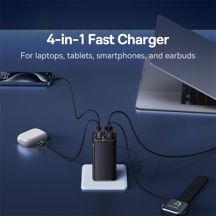 BASEUS GaN6 Pro Fast Charger 2 Type-C +2 USB 100W EU Plug Wall Adapter - Black