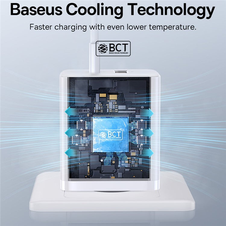 BASEUS Cube Fast Charger Type-C+USB Dual Port 30W Charging Adapter, EU Plug - White