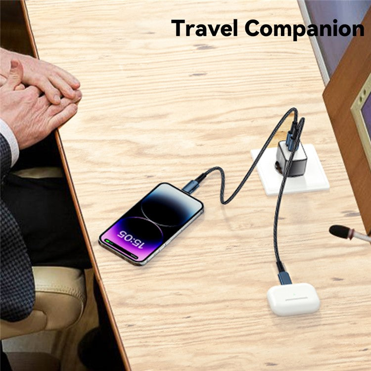 ESSAGER PD 33W Fast Charging Wall Charger USB-A + Type-C Travel GaN Adapter - KR Plug / Black