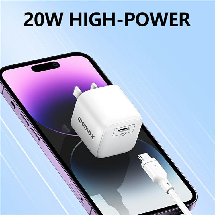 MOMAX CN Standard Adapter Plug PD 20W Wall Charger with Type-C Port - White