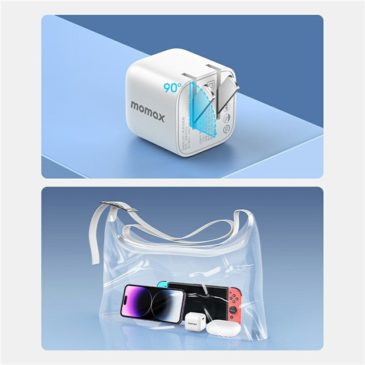 MOMAX CN Standard Adapter Plug PD 20W Wall Charger with Type-C Port - White