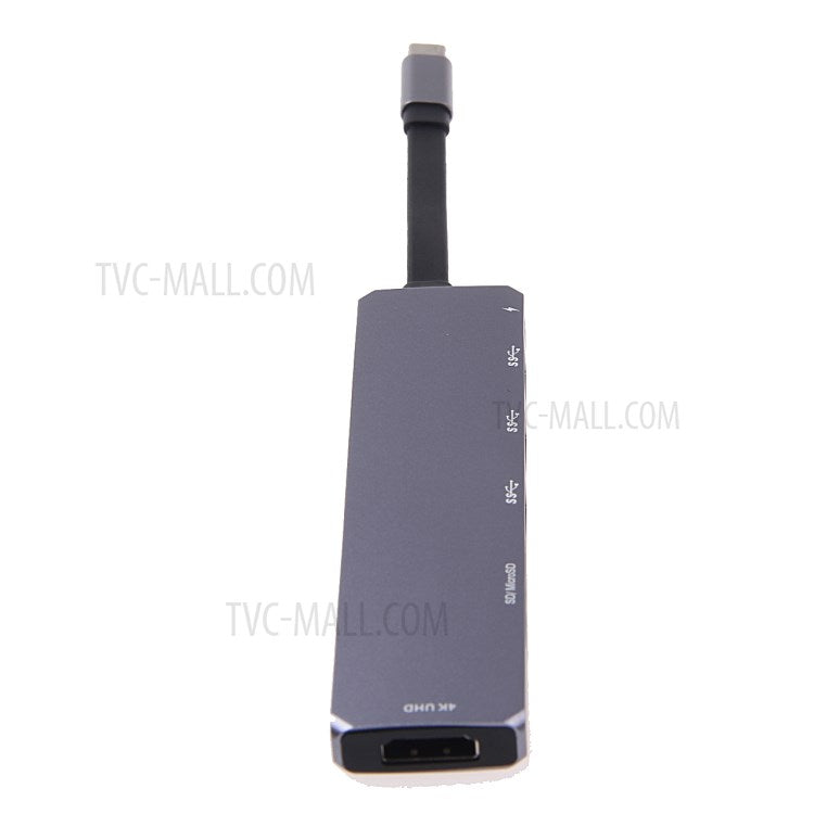 V128 Type-C to HDMI + USB3.0x3 + USB3.1(PD) + SD + Micro SD Converter Adapter