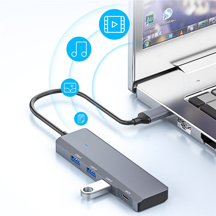 ADS-309C USB-C to Type-C + 3x USB 3.0 Splitter Hub Computer Docking Station with 13cm Cable