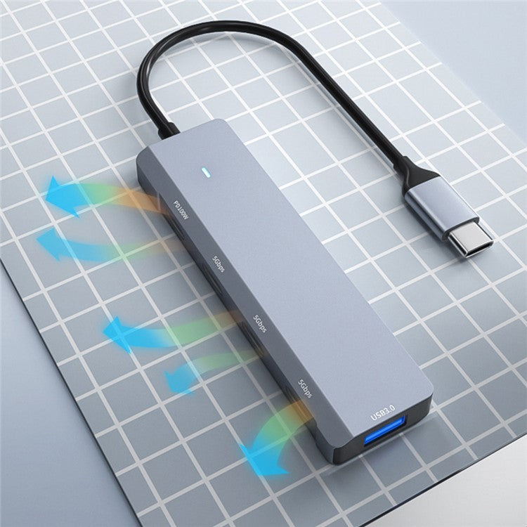 ADS-311C 5-Port Hub Type-C Hub Adapter Support PD 100W Fast Charging Converter