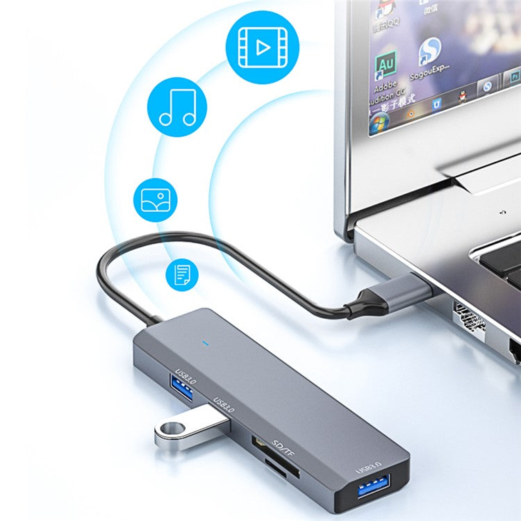 ADS-310C Type-C Hub Expansion Converter to 3xUSB 3.0+2xCard Reader Slots
