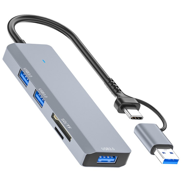 ADS-310D 2-in-1 Type-C + USB-A to 3x USB 3.0 Hub Splitter with SD / TF Card Slot
