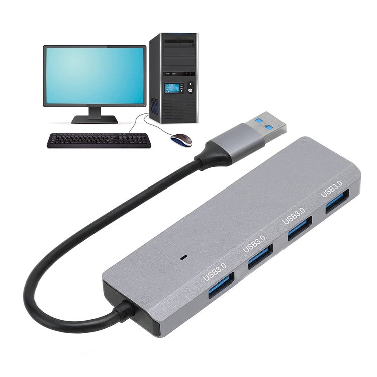ADS-305A USB to 4 X USB3.0 Docking Station USB Hub Aluminum Alloy Adapter