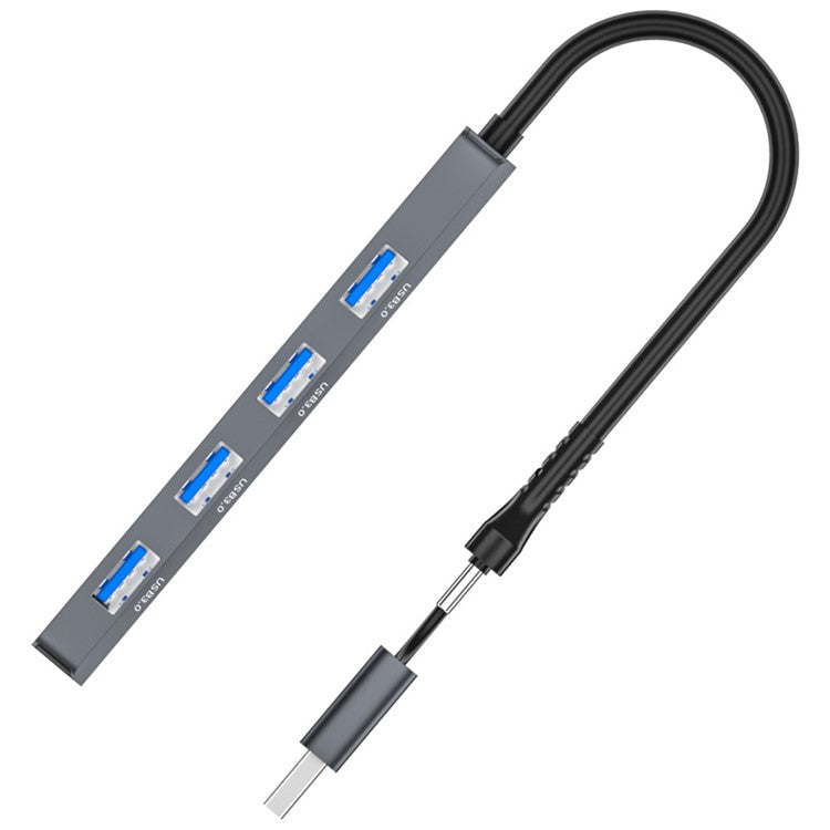 ADS-305D USB / Type-C to 4 USB3.0 Ports Docking Station USB Hub Aluminum Alloy Computer Laptop Adapter