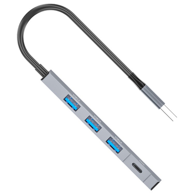 ADS-309A USB to 3 USB3.0 + 1 Type-C Data Transfer Docking Station USB Hub Aluminum Alloy Adapter