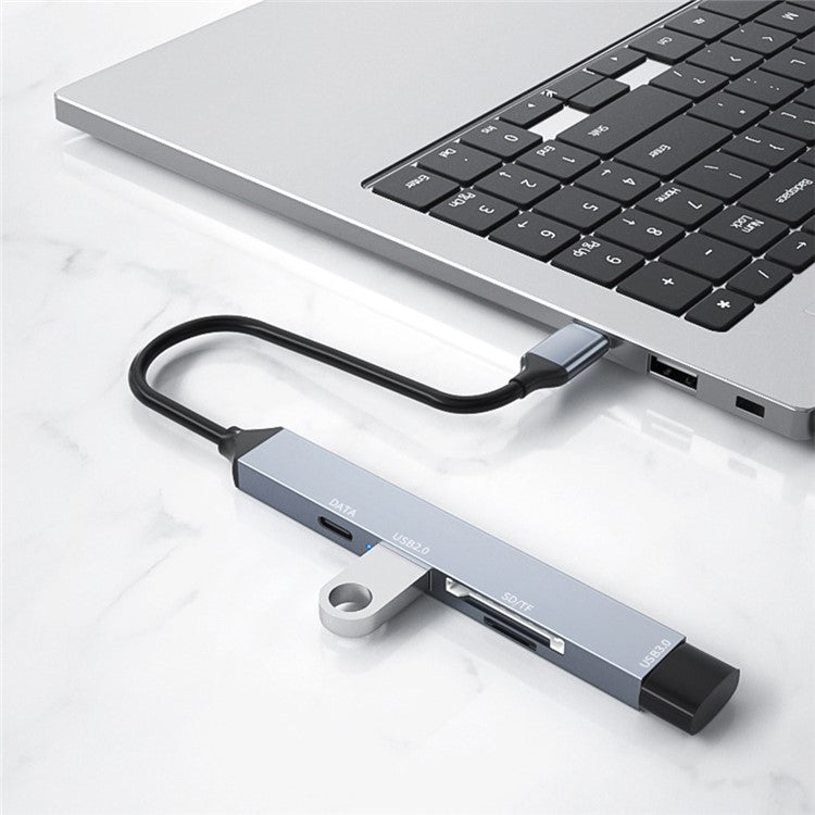 ADS-806C Type-C Hub Expansion Converter to USB-C+USB 2.0+USB 3.0+2 Card Reader Slots