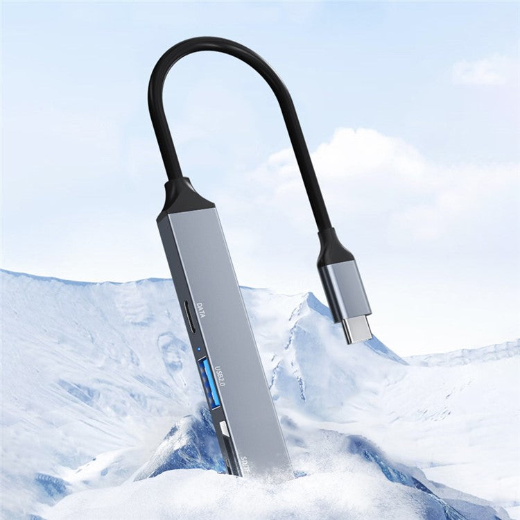 ADS-806C Type-C Hub Expansion Converter to USB-C+USB 2.0+USB 3.0+2 Card Reader Slots