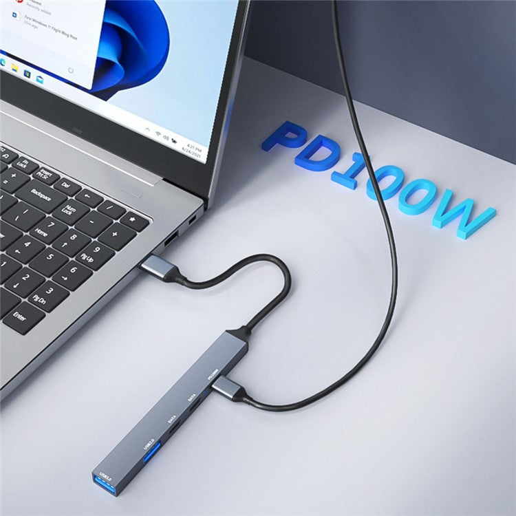 ADS-809 5-Port Type-C Expansion Hub USB 3.0 / 2.0 Converter Support PD 100W Fast Charging