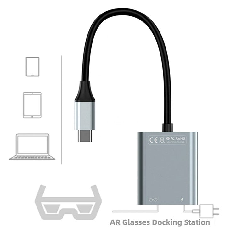 HC443 USB-C Hub PD100W Data Transfer Adapter for AR Glasses / Mobile Phone / Tablet