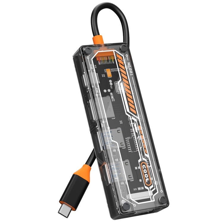 SW6V USB-C Expansion Hub to PD 3.0 100W+HD Output+VGA+USB 3.0+USB 2.0+3.5mm Audio Port