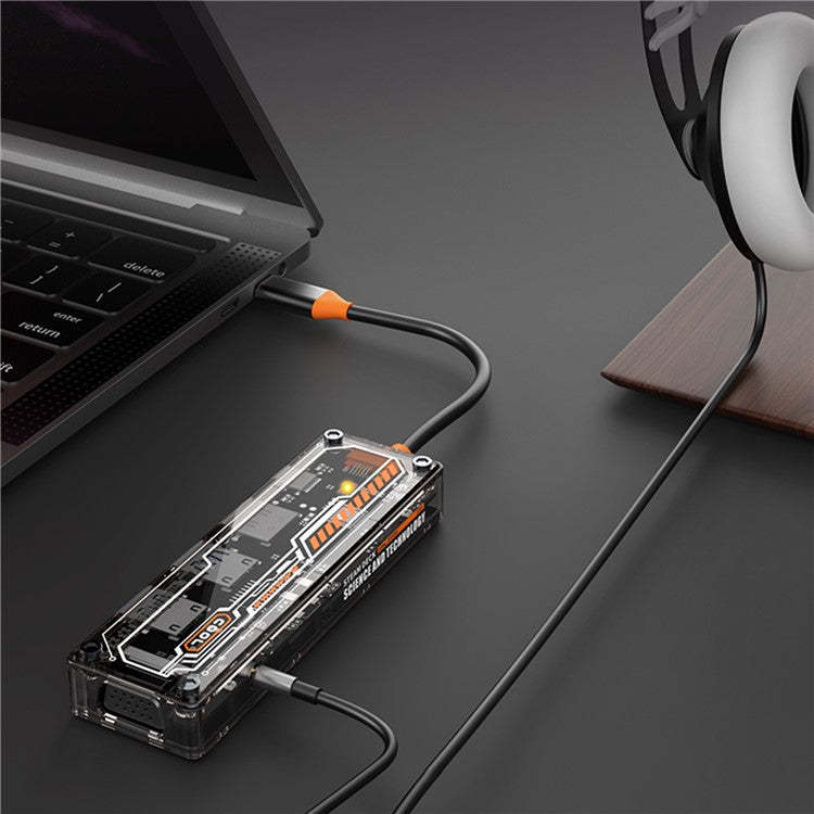 SW6V USB-C Expansion Hub to PD 3.0 100W+HD Output+VGA+USB 3.0+USB 2.0+3.5mm Audio Port