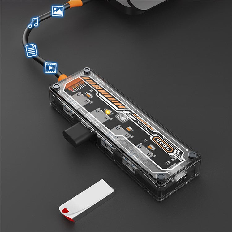 SW4U-A USB Expansion Hub Data Transmission Adapter with 4xUSB 3.0+1xUSB-C