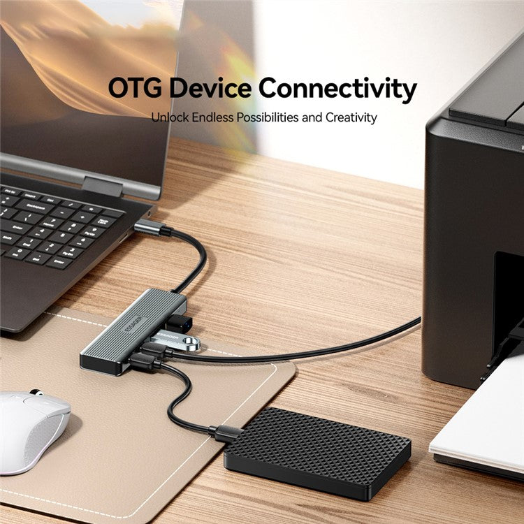 ESSAGER EHB2C2A-HT0G-P Type-C Hub with 2 X USB + 2 USB-C Ports for Laptop Computer